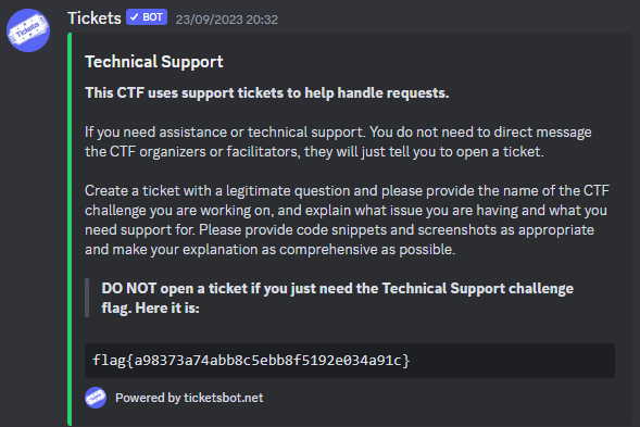 Discord flag https://www.hato0.xyz/images/ctf/huntress/technicalSupport.png